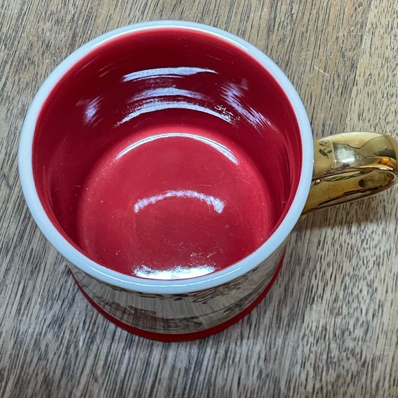 Anthropologie Red and Gold Christmas Santa Mug - Picture 5 of 8